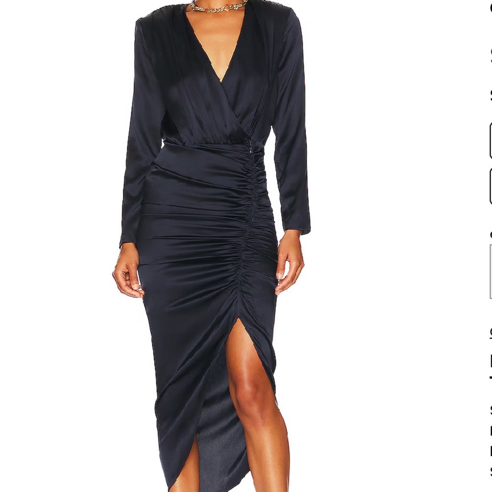 Veronica Beard Cameri Ruched Silk Midi Dress Sz X… - image 5